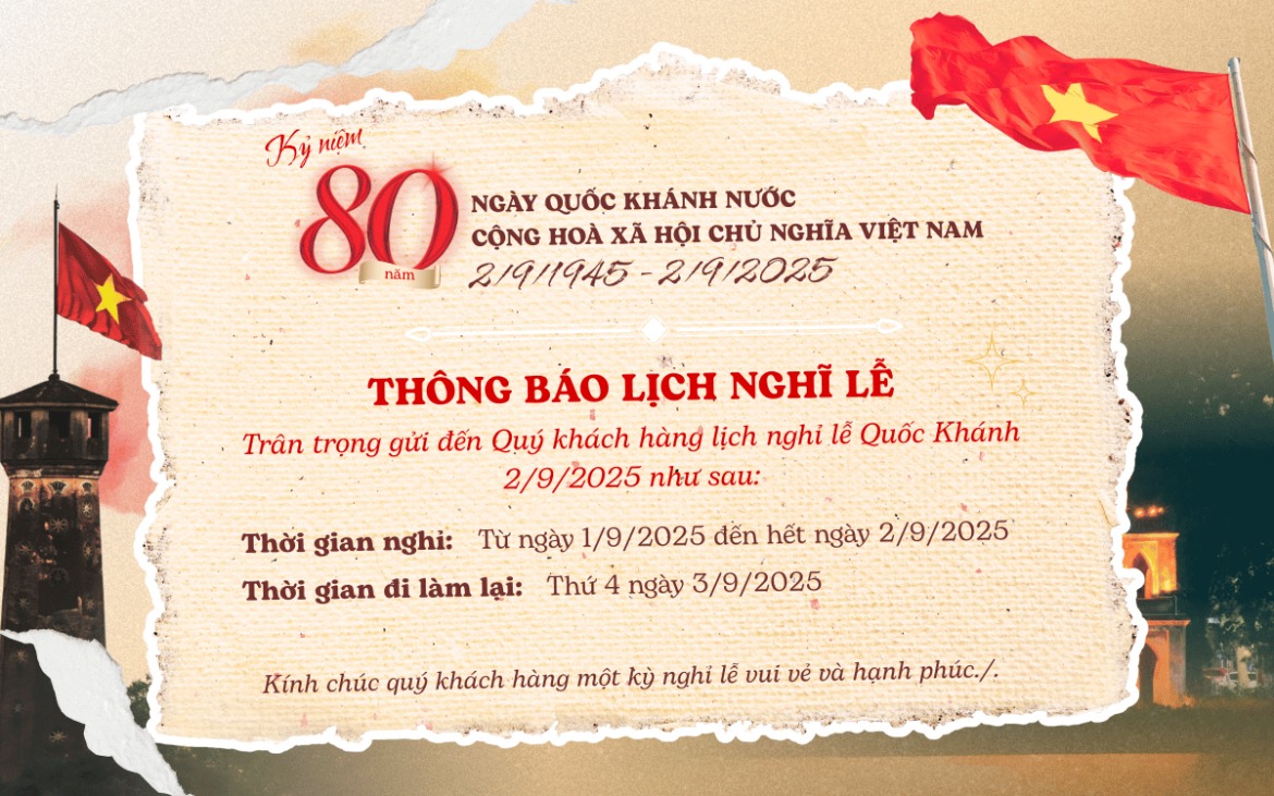 Thông báo nghỉ Lễ Quốc khánh 2/9 tại dự án Bluegem Tower