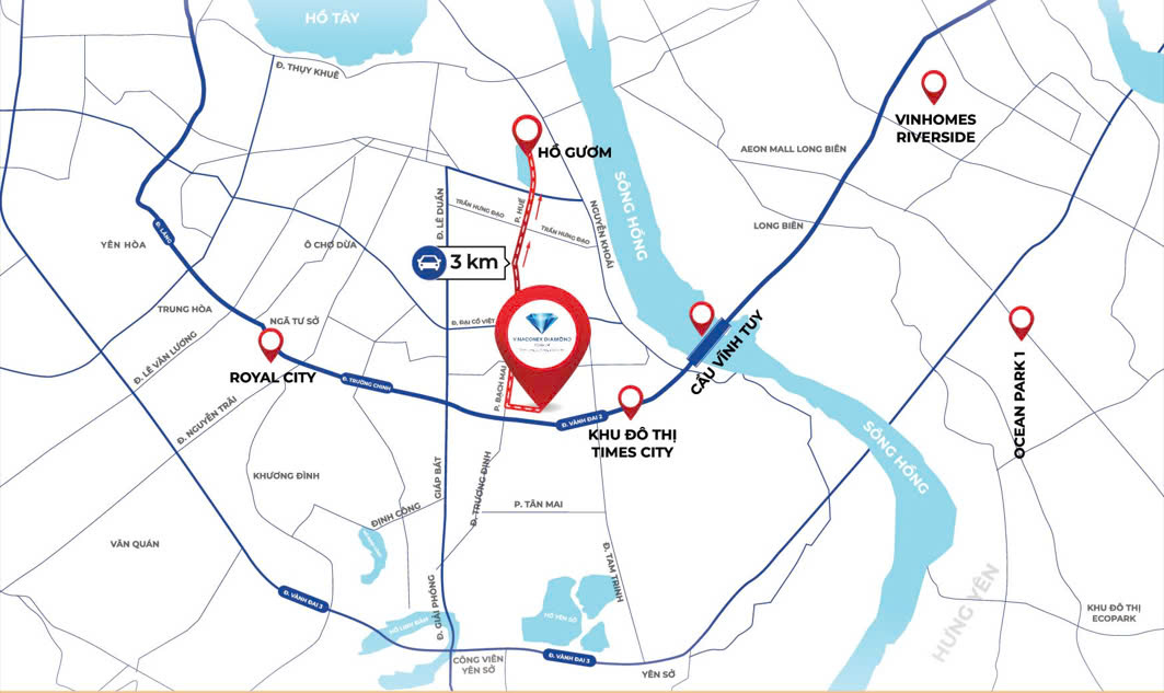 Vị trí Vinaconex Diamond Tower