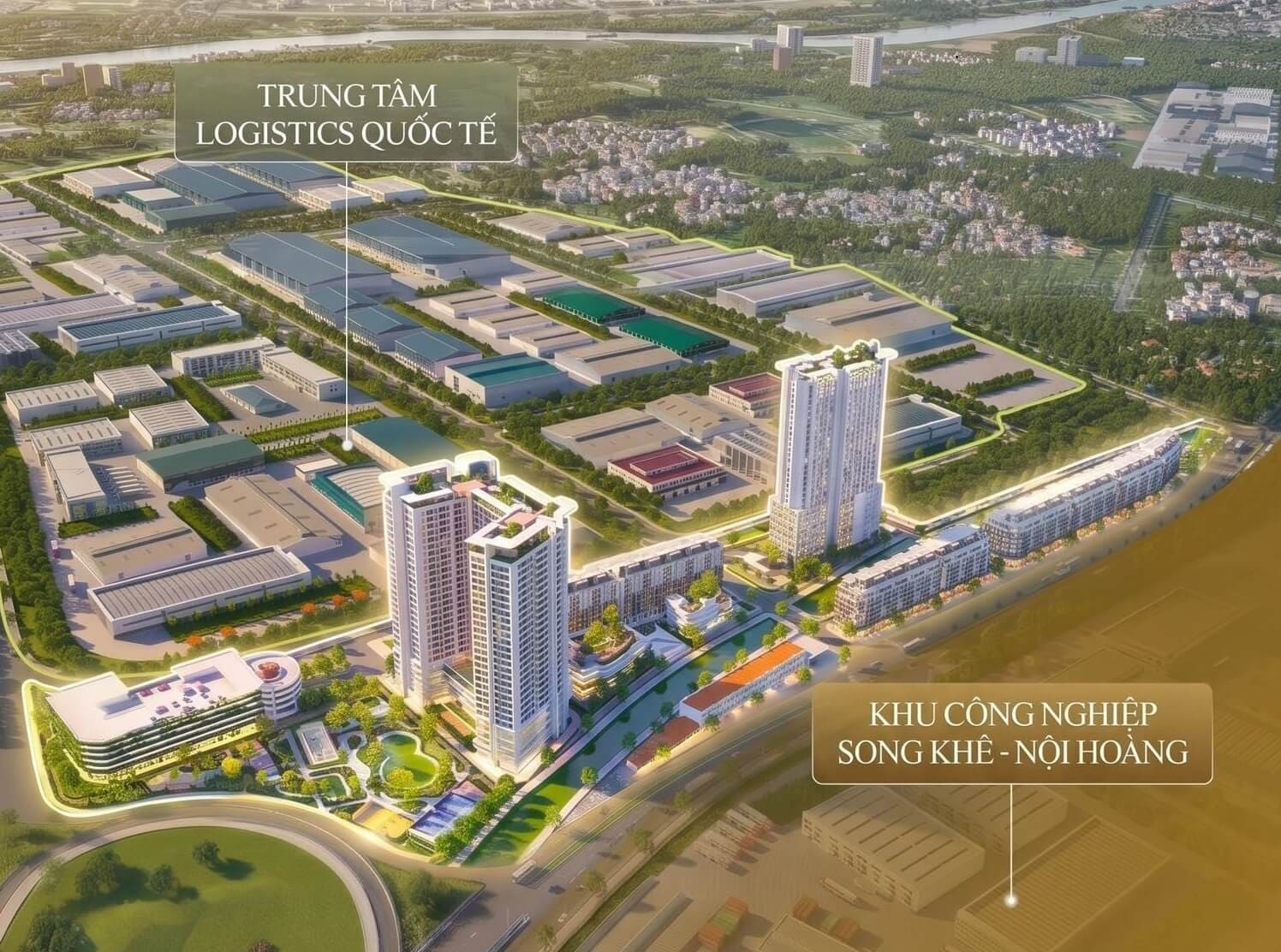 Dự án nằm giữa khu đông dân cư - Khu công nghiệp và Loicstics Quốc Tế