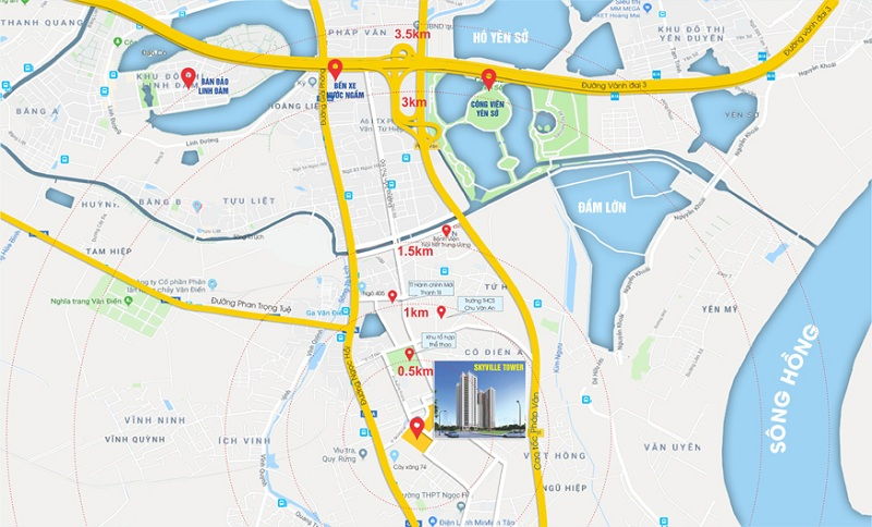 Vị trí dự án Tecco Skyville Tower