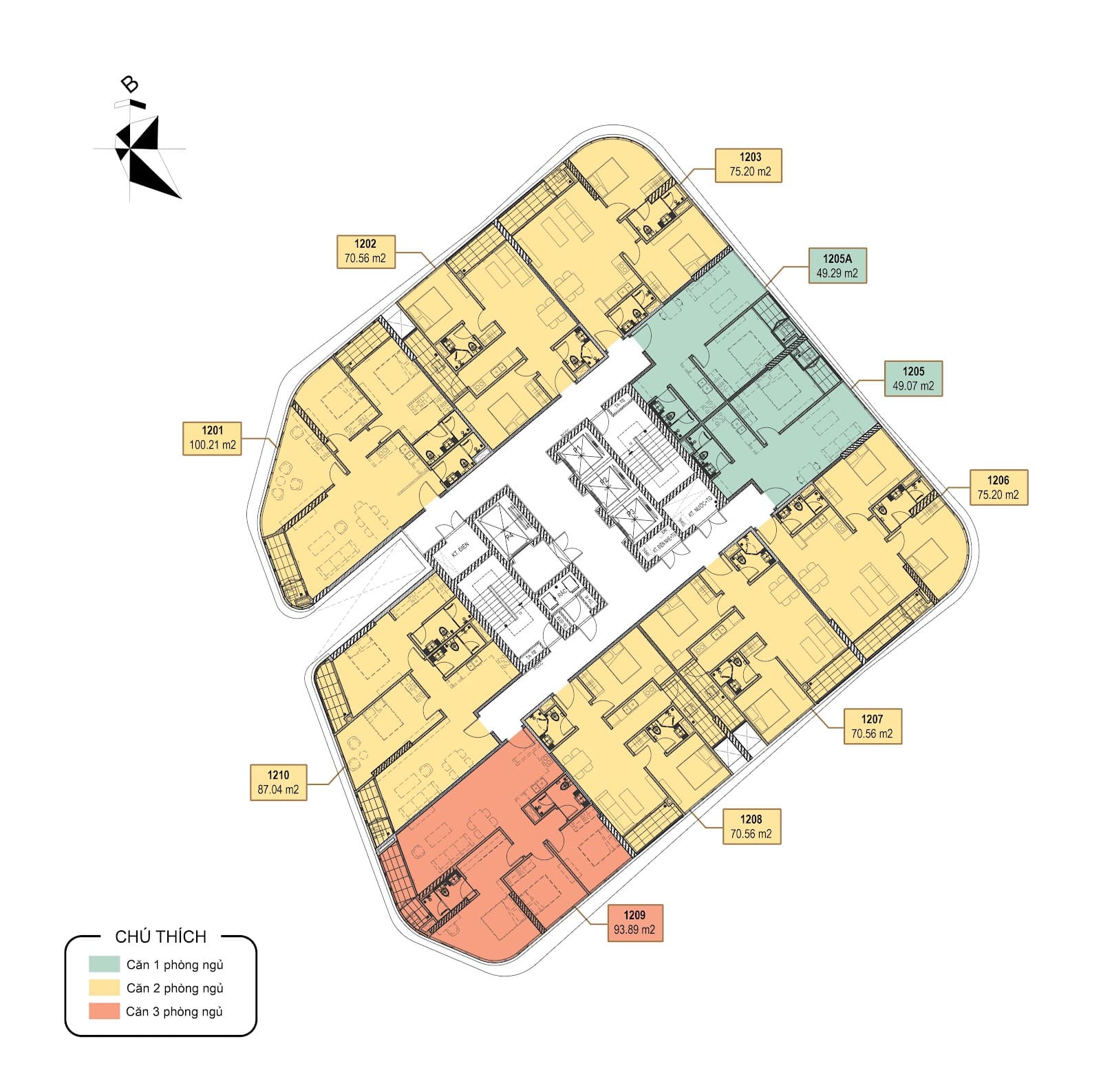 Mặt bằng tầng 12 dự án The Central Hà Nội