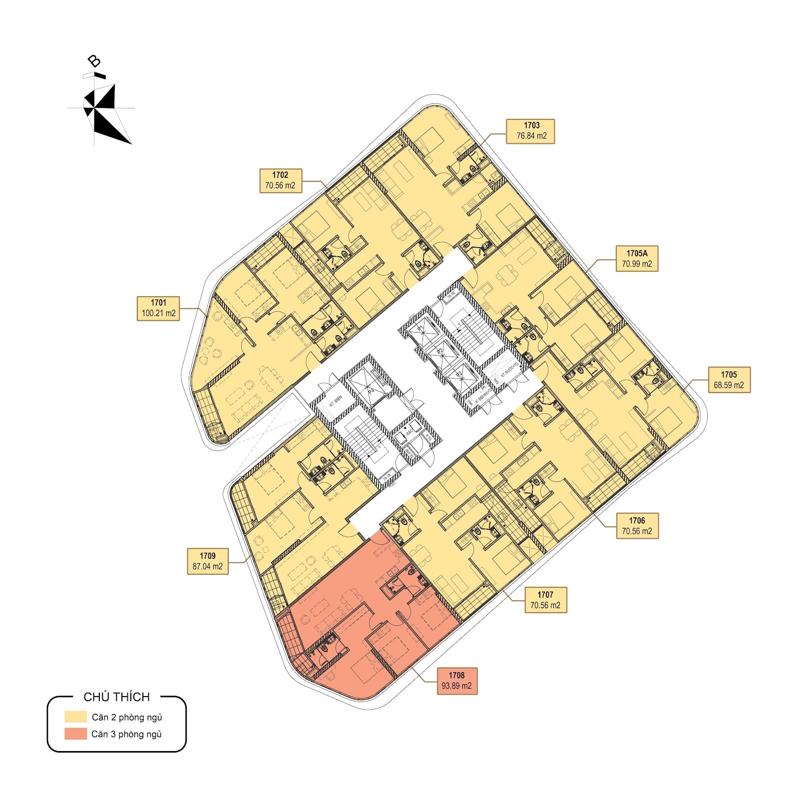 Mặt bằng tầng 17 dự án The Central Hà Nội