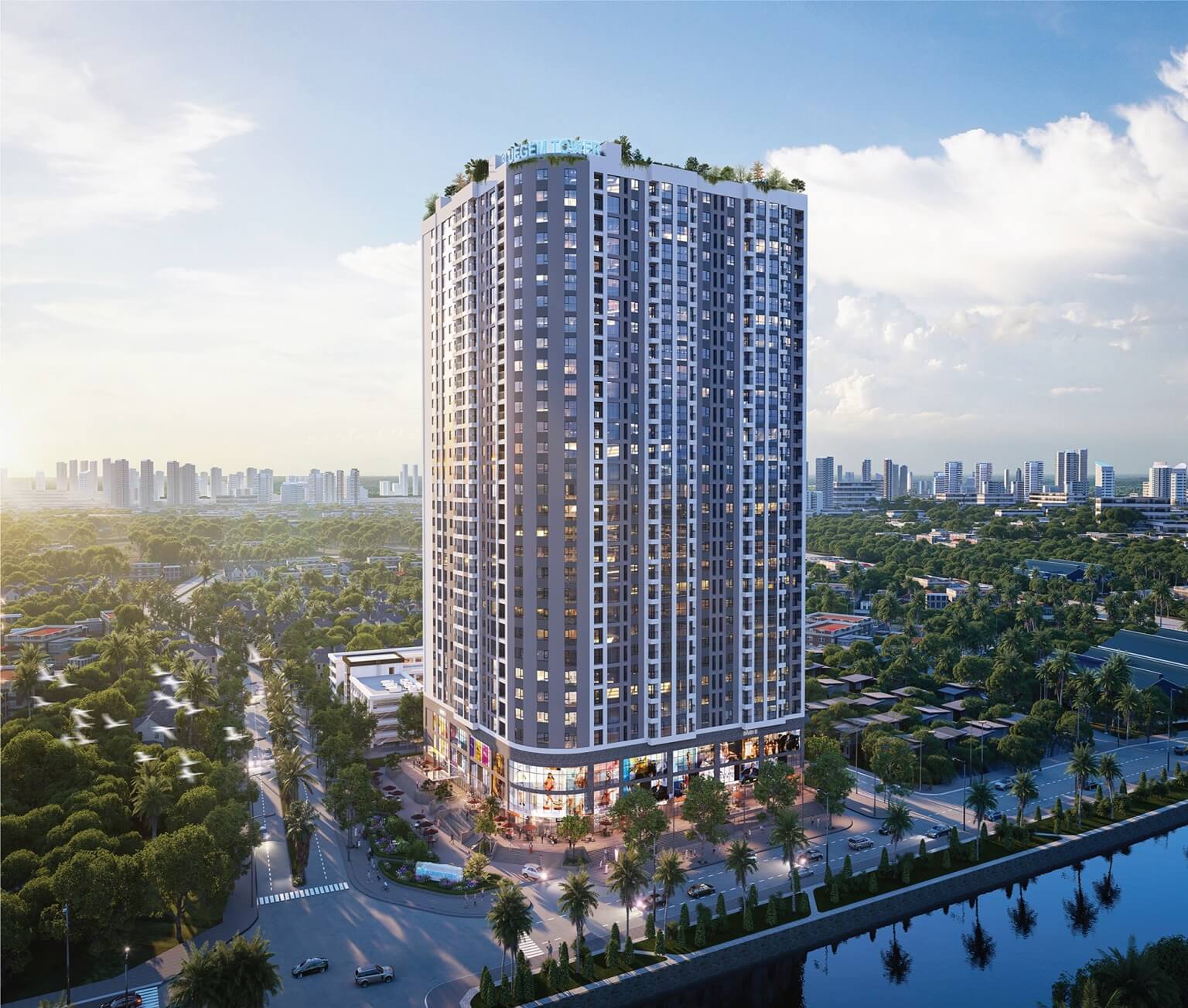 Phối cảnh tổng quan dự án Bluegem Tower Thanh Trì