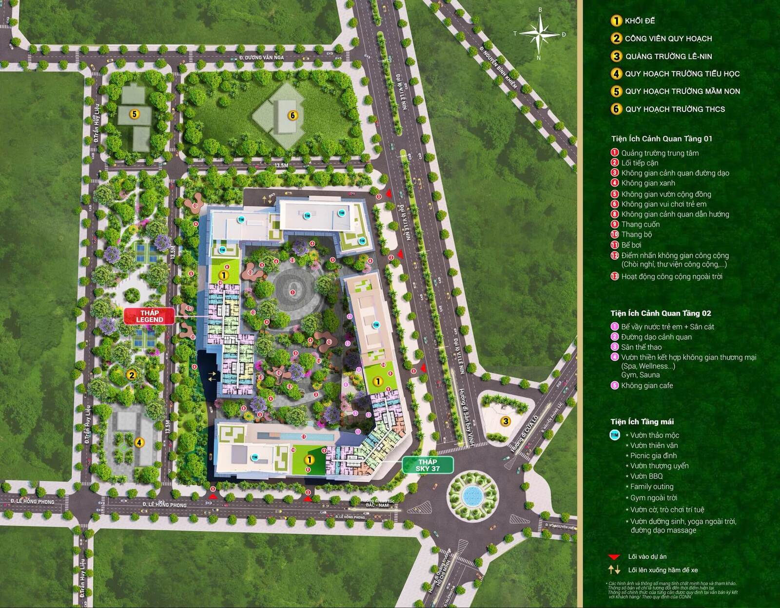 Mặt bằng tiện ích tổng thể dự án